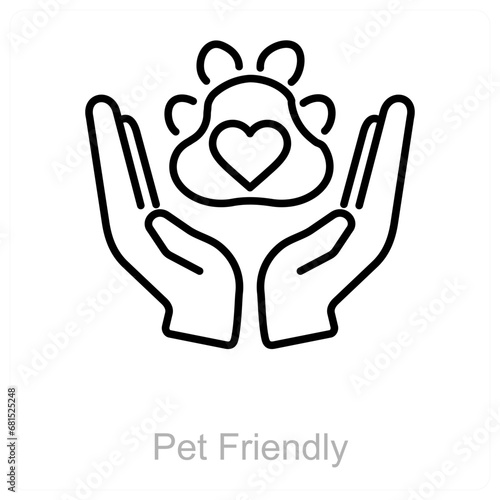 Pet Friendly and allowed icon concept