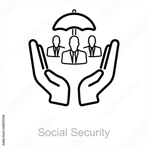 Social Security and people icon concept