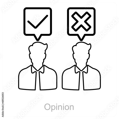 Opinion and conclusion icon concept