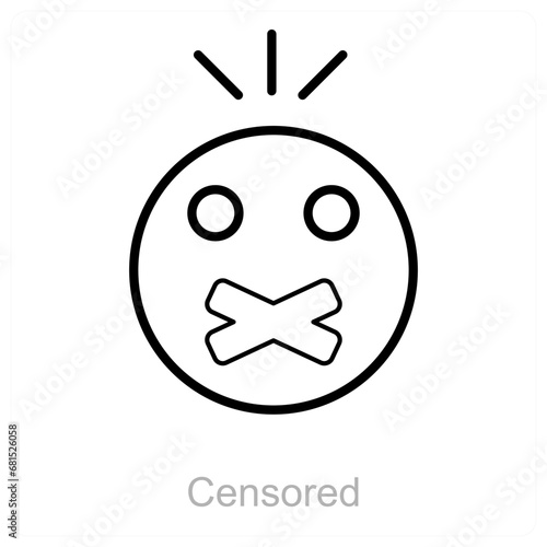 Censored and censored icon concept