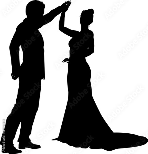 Bride And Groom Couple Wedd...