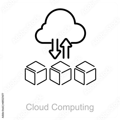 Cloud computing and cloud icon concept