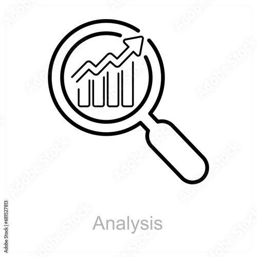 Analysis and data icon concept