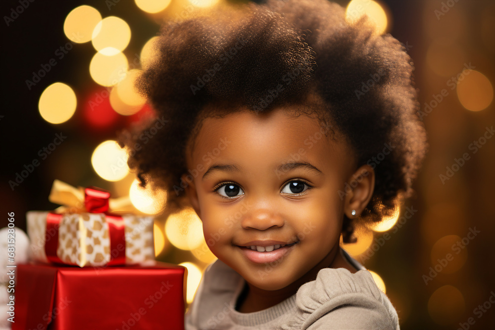 Adorable small child sleeping under Christmas evergreen tree waiting Santa coming Generative AI technology picture Adorable small child sleeping under Christmas evergreen tree waiting Santa coming Generative AI technology picture