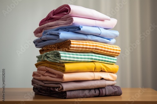 Stack of colorful shirts