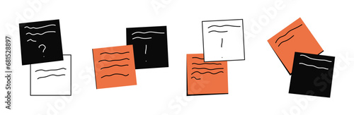 A set of square sheets on a sticky base glued to the surface