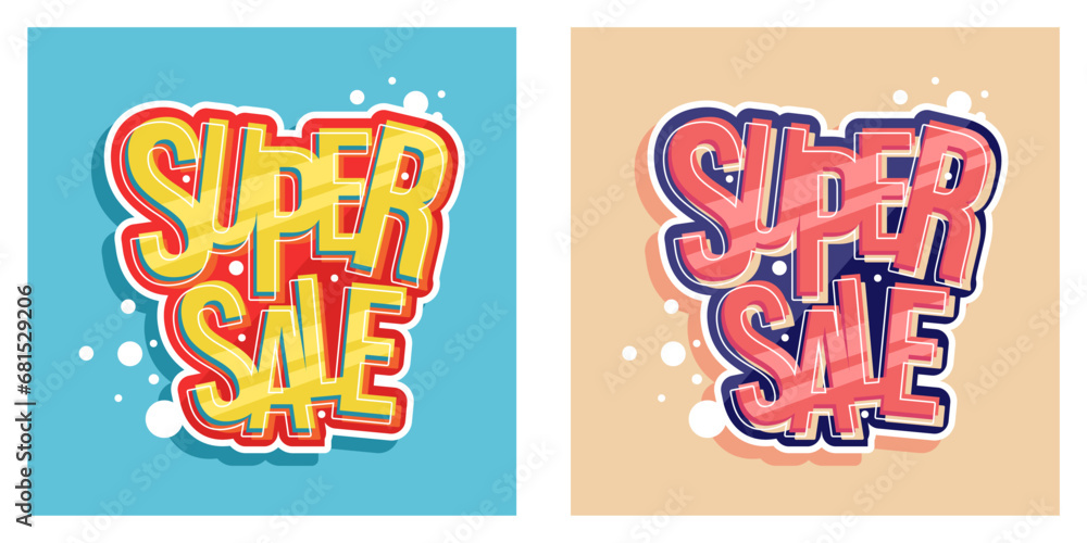 Fototapeta premium Super Sale Text Template Design