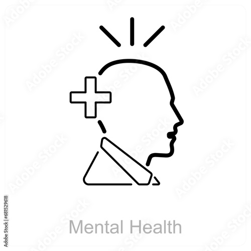 Mental Health and mental icon concept