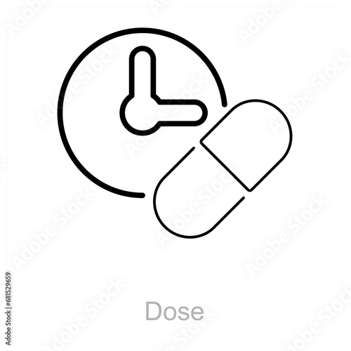 Dose and medical icon concept