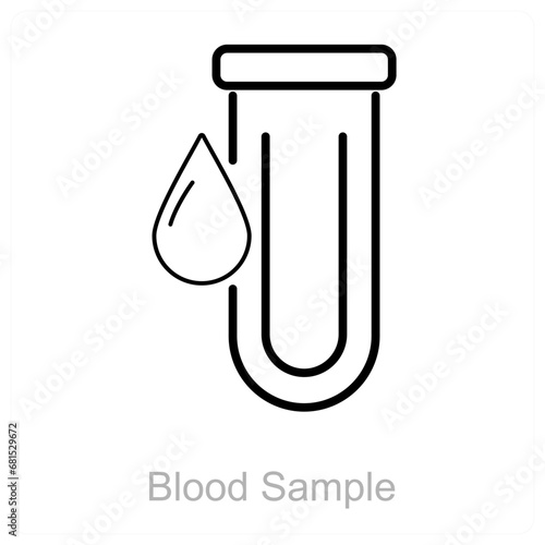 Blood Sample and blood test icon concept