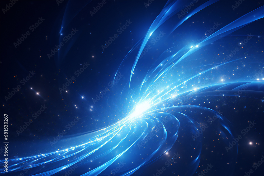 Digital space background material with beautiful blue light, Generative AI
