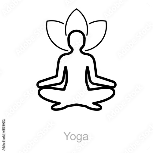 Yoga and female icon concept