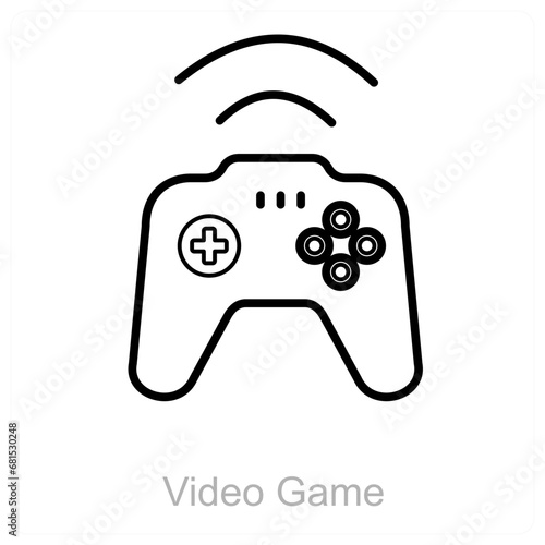 Video Game and pla icon concept