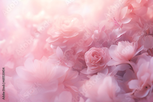 Beautiful background material of pink flowers, Generative AI photo
