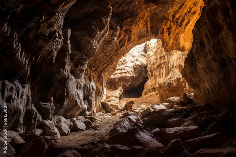 intimacy and enchantment of cave, showcasing narrow passages, secluded ...