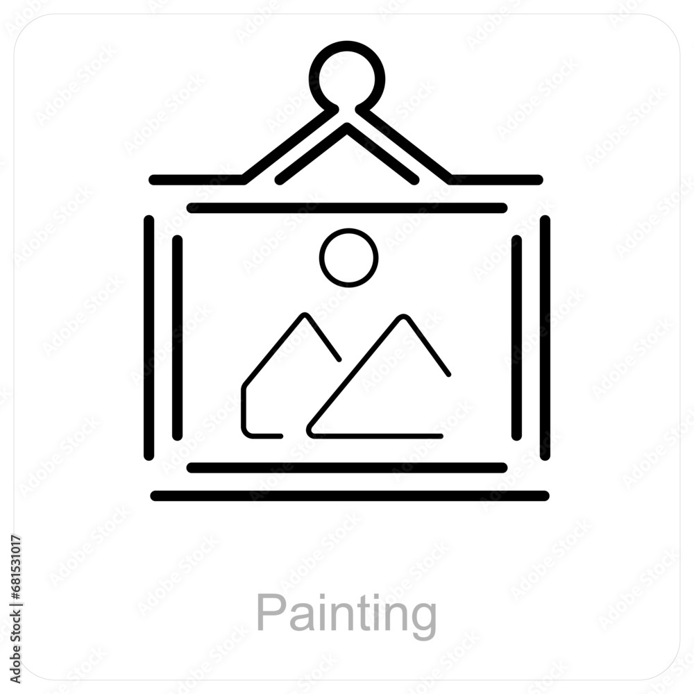 Painting and art icon concept 