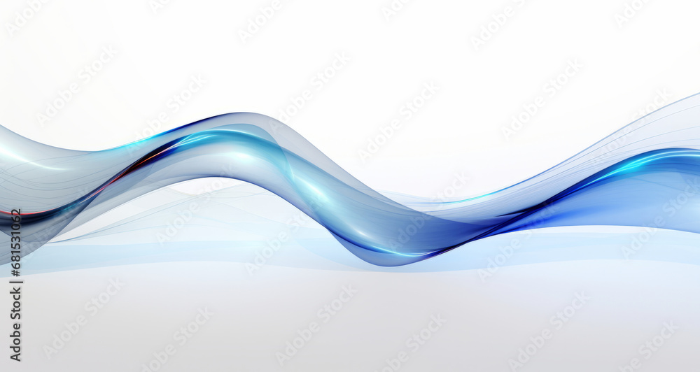 Energy, fabric and wave flow render on a white background for design, wallpaper or backdrop. Blue, vibrant material and fluid movement closeup of curves graphic for science, 3d art and creative busin
