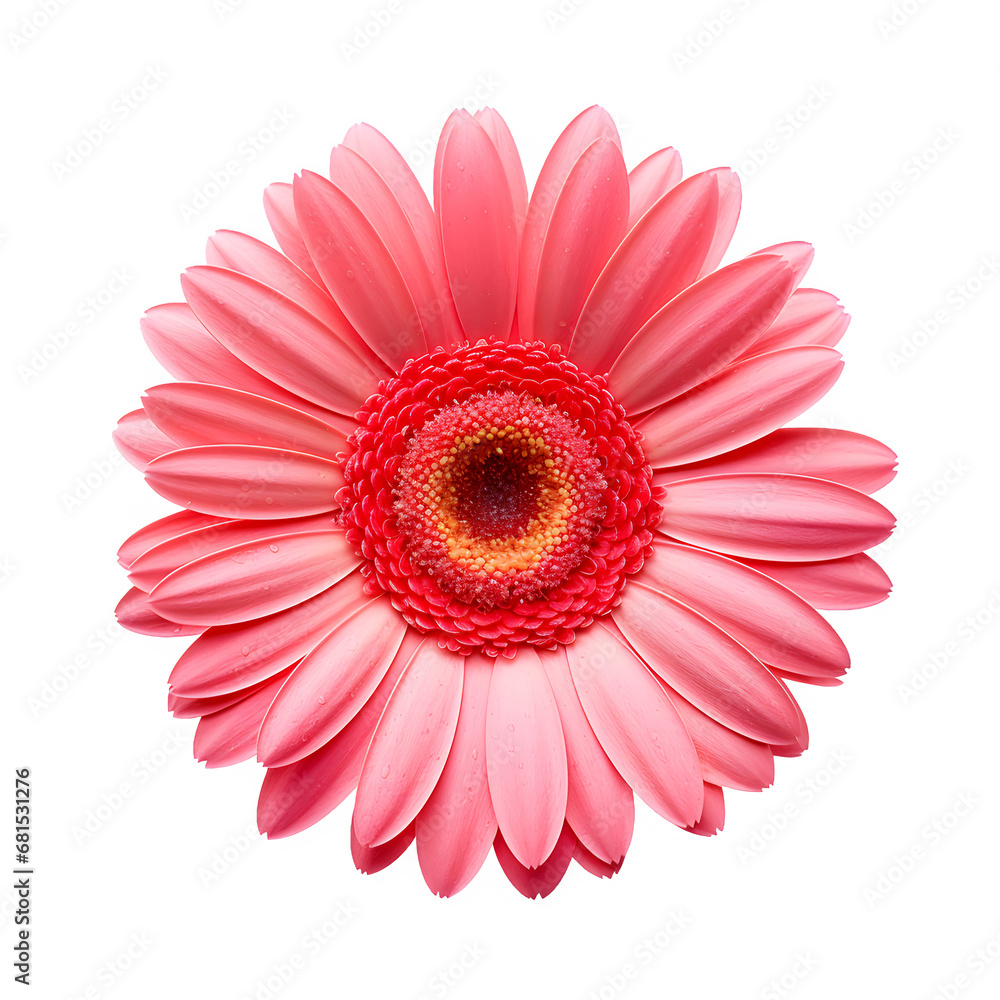 pink gerbera flower isolated on transparent or white background