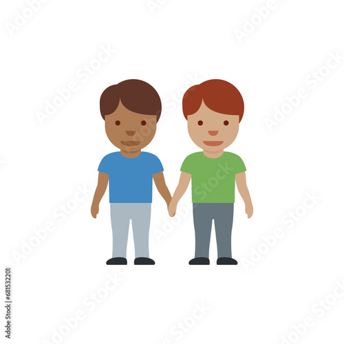 Men Holding Hands: Medium-Dark Skin Tone, Medium-Skin Tone