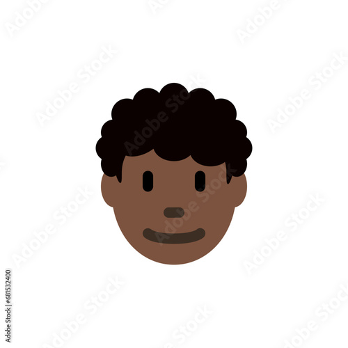 Man: Dark-Skin Tone, Curly Hair