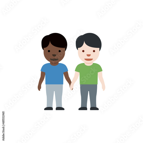 Men Holding Hands: Dark-Skin Tone, Light Skin Tone