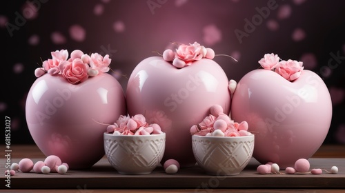 White Pink Product Podium Heart,Valentine Day Background, Background For Banner, HD © ACE STEEL D