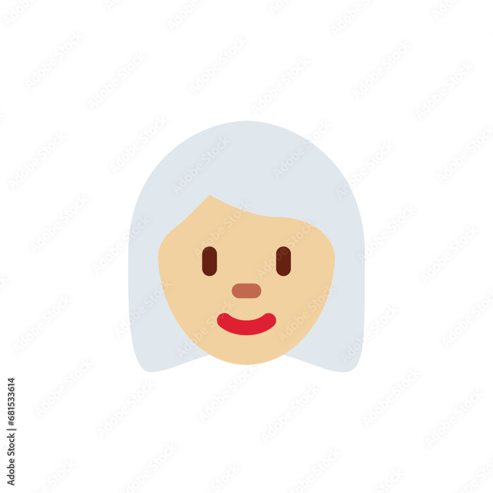 Woman: Medium-Light Skin Tone, White Hair Woman: Medium-Light Skin Tone, White Hair