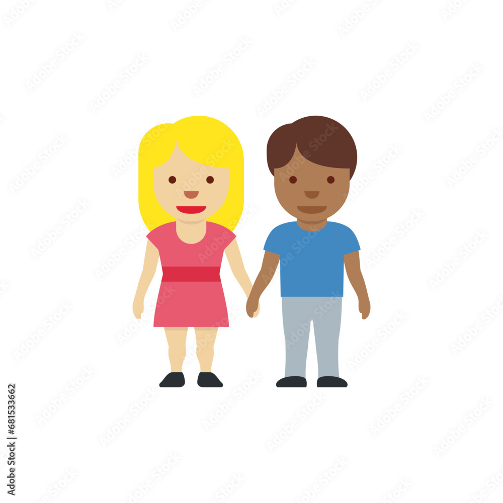 Woman and Man Holding Hands: Medium-Light Skin Tone, Medium-Dark Skin Tone Woman and Man Holding Hands: Medium-Light Skin Tone, Medium-Dark Skin Tone
