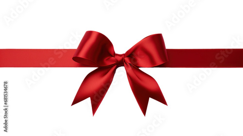 Beautiful ribbon and bow cut out from background.