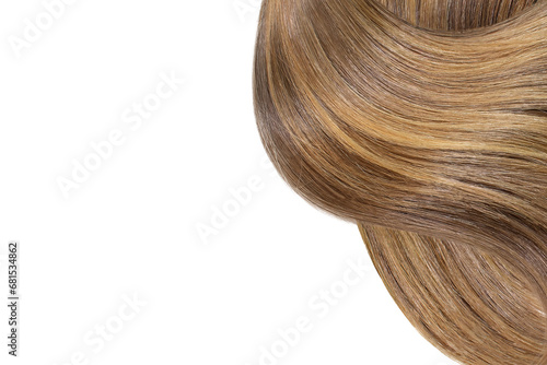 Natural hair on white background