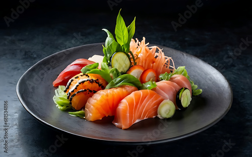 Capture the essence of Sashimi in a mouthwatering food photography shot Generative AI