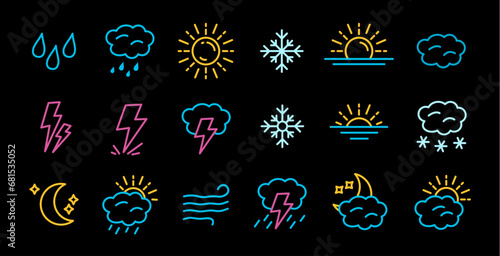 sun rain snow. moon cloud Luna. blue yellow
