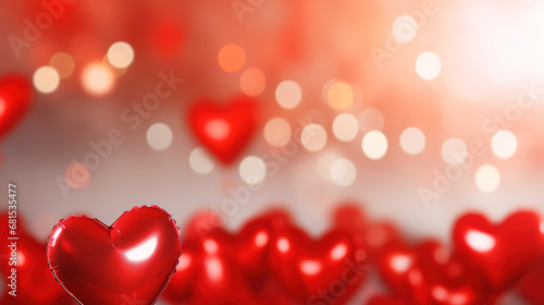 Red hearts background. AI