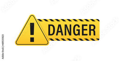 Danger signs. Caution warning signs. Black and yellow stripes. Warning tapes. Vector illustration