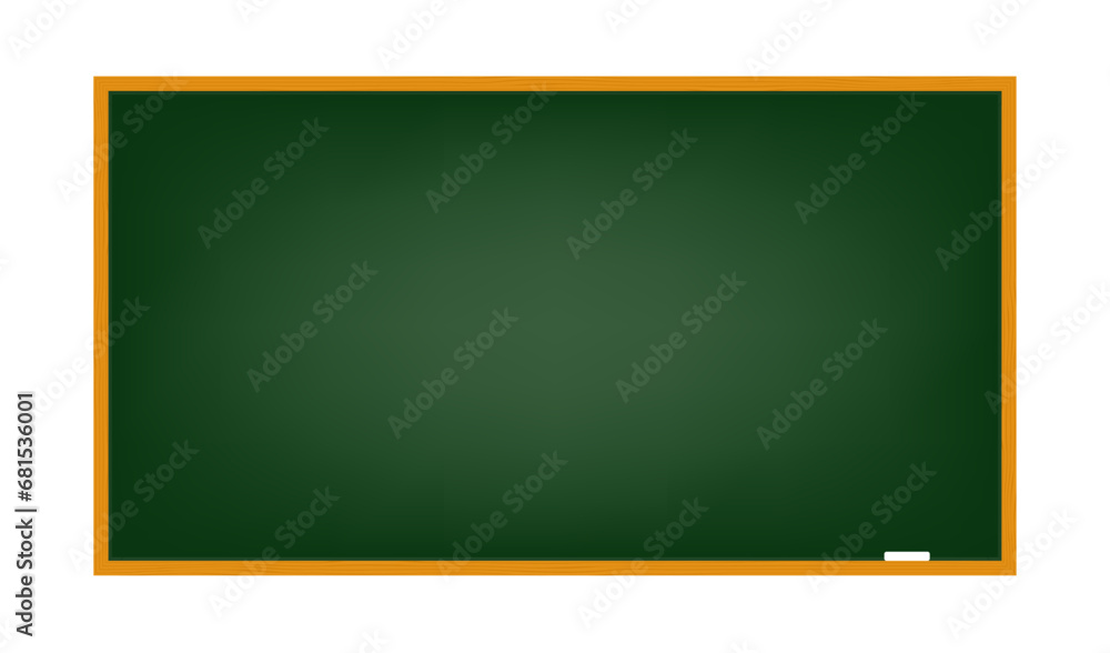 School board. Realistic green board in a wooden frame isolated on a white background. Background for school or restaurant design, menu. Vector illustration School board. Realistic green board in a wooden frame isolated on a white background. Background for school or restaurant design, menu. Vector illustration