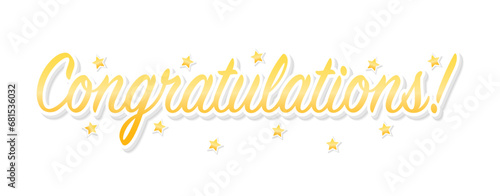 Congratulations, congratulations banner with glitter. Handwritten modern brush lettering on a white background. Handwritten phrase for your design. Vector illustration