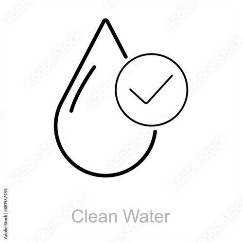Clean Water and water icon concept