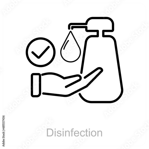 Disinfection and dirty icon concept