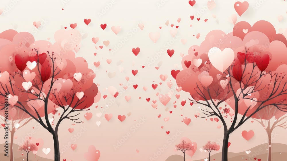 Fototapeta premium Valentines Day Party Flyer Illustration,Valentine Day Background, Background For Banner, HD