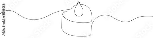 Candle icon line continuous drawing vector. One line Electric safe candle icon vector background. Set of burning candles icon. Continuous outline of Wax, paraffin candle.