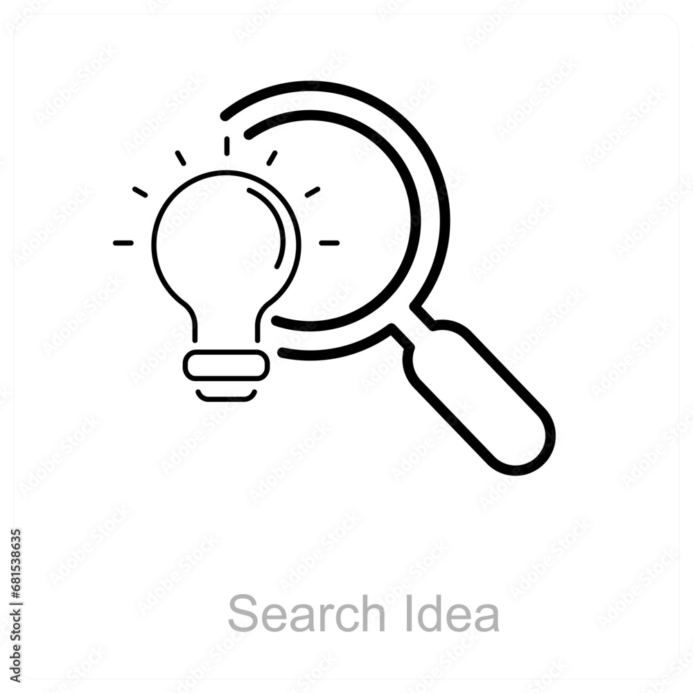 Search Idea and idea icon concept Search Idea and idea icon concept