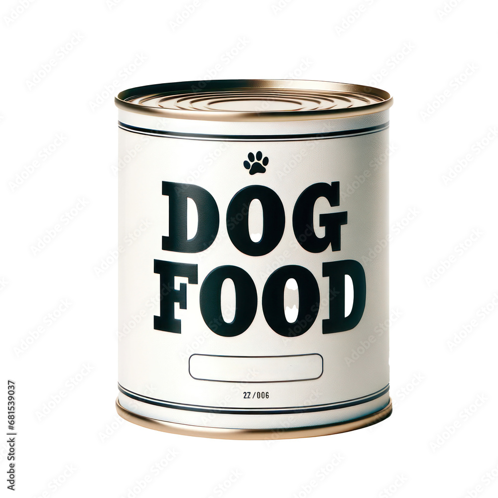 Dog food tin can product isolated on white transparent background, png Dog food tin can product isolated on white transparent background, png