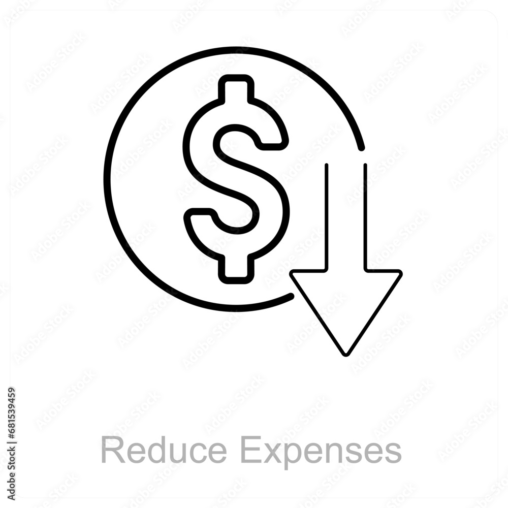Fototapeta premium Reduce Expenses and low icon concept 