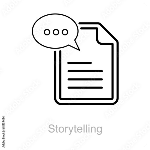 Storytelling and assignment icon concept 