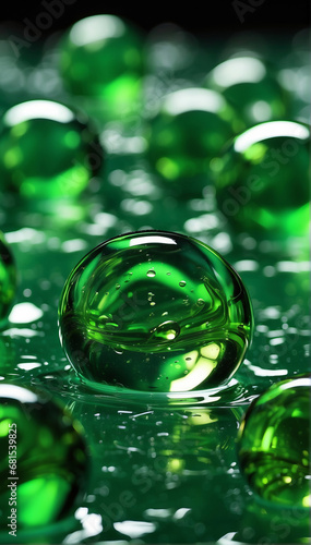 background with green bubbles