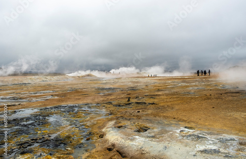 Hverir geothermal area, Iceland. Hverir is a geothermal area at the foothill of Namafjall, not far from Lake Myvatn