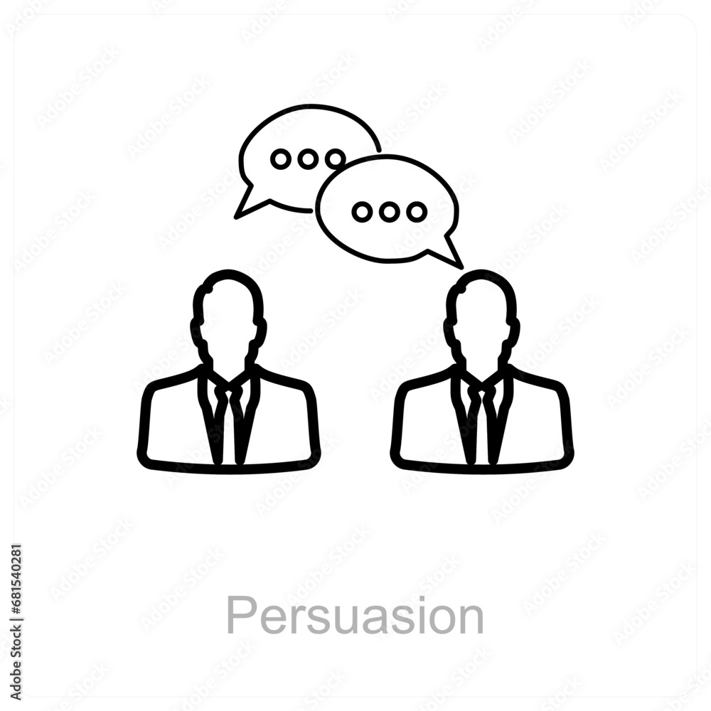 Persuasion and convincing icon concept Persuasion and convincing icon concept