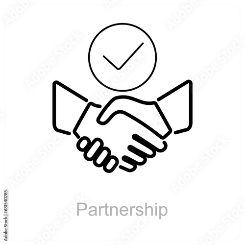 Partnership and deal icon concept 