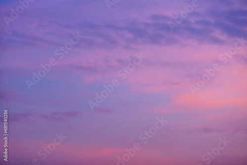 morning clouds and sky,Real majestic sunrise sundown sky background with gentle colorful clouds without birds. Panoramic, big size © banjongseal324