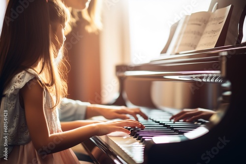 child playing piano